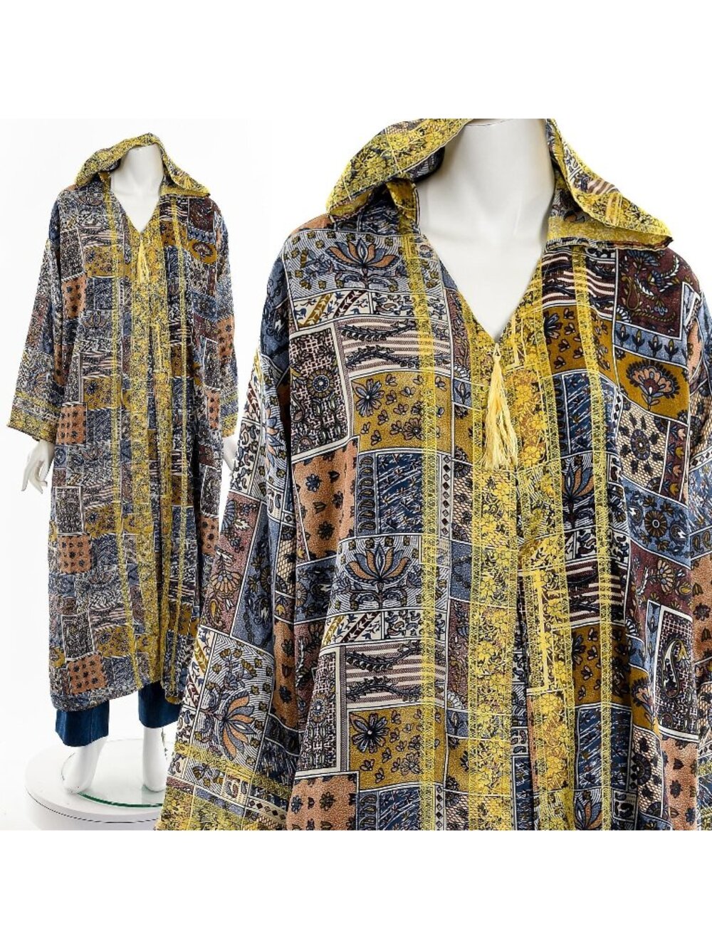 Colorful Patchwork Cloak 90s